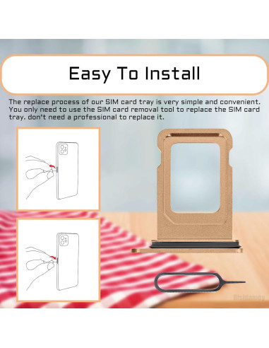 Bandeja de Tarjeta SIM Dorada para iPhone 11 Pro Max/Pro