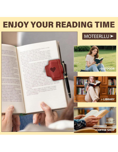 Marcador de Páginas de Cuero ACJRYO Magnético Corazón