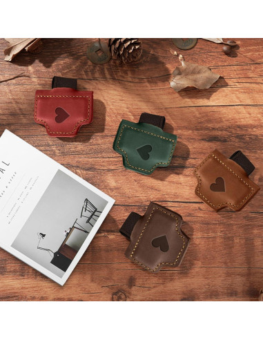 Marcador de Páginas de Cuero ACJRYO Magnético Corazón