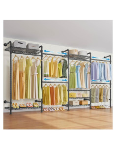 Soporte de Ropa Montado en Pared Timate F4 Negro Ajustable