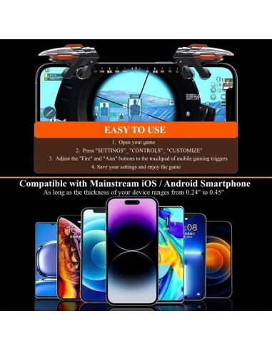 Disparadores de Juego Móvil Rakizbe - 4 Disparadores 6 Dedos