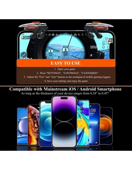 Disparadores de Juego Móvil Rakizbe - 4 Disparadores 6 Dedos