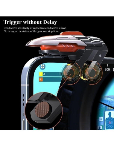 Disparadores de Juego Móvil Rakizbe - 4 Disparadores 6 Dedos