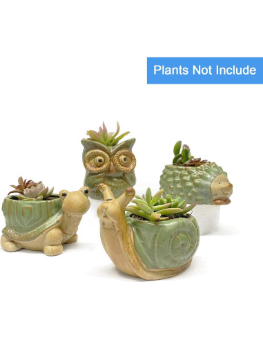 Juego de 4 macetas de cerámica SUNSMIL para suculentas