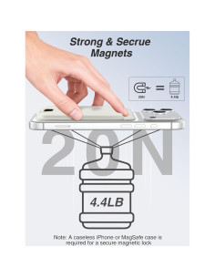 Billetera Magnética TopMade Magsafe para iPhone 12-17, RFID, Blanco 2