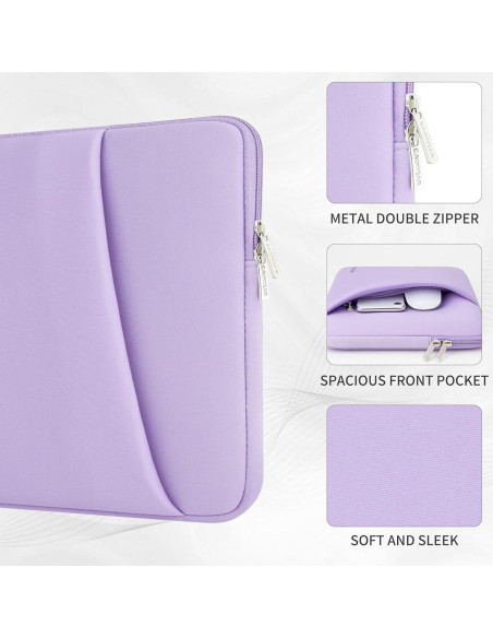 Funda para Laptop RAINYEAR 13.3-14" Morado con Bolsillo