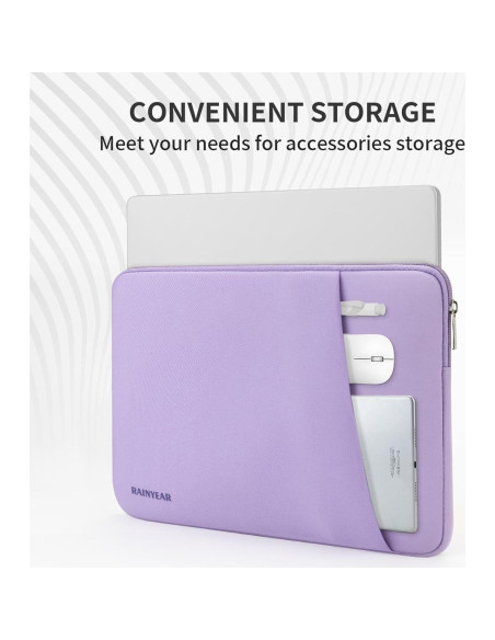 Funda para Laptop RAINYEAR 13.3-14" Morado con Bolsillo