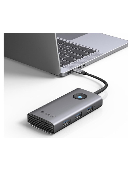 Hub USB C 6-en-1 ORICO PW11-6P-GY con HDMI 4K y 100W PD
