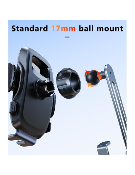 Soporte de teléfono DICMKY para automóvil 17 mm manos libres