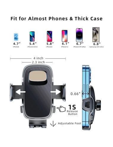 Soporte de teléfono DICMKY para automóvil 17 mm manos libres