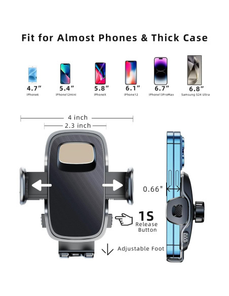 Soporte de teléfono DICMKY para automóvil 17 mm manos libres