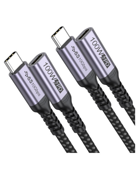 Cable de Extensión USB C 3 pies DteeDck 10Gbps 100W 4K