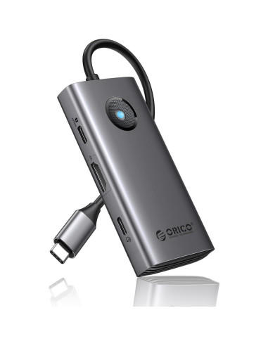 Hub USB C 6-en-1 ORICO PW11-6P-GY con HDMI 4K y 100W PD