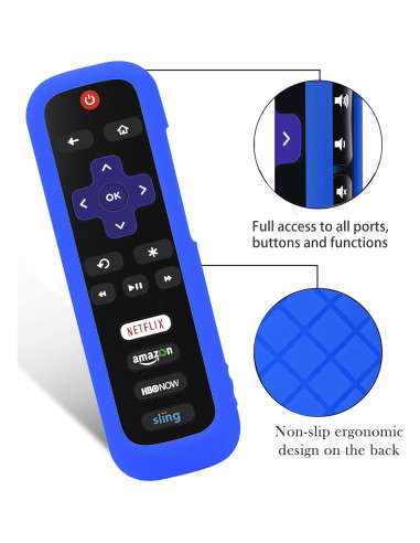 Funda de Control Remoto TCL Roku - Silicona Brillante Azul