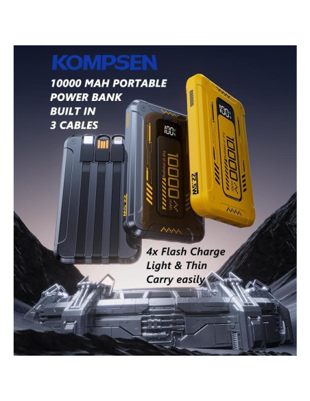 Power Bank 10000mAh Shenzhen Wonengxing Verde con 3 Cables