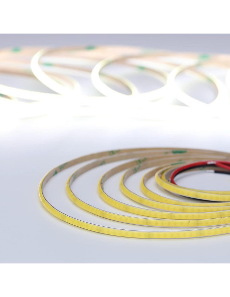 Cinta LED COB 12V 3mm TOPAI 6000K 5m Luz Blanca Brillante