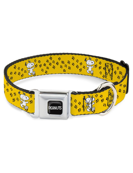 Collar para Perros Peanuts Buckle-Down 28-42 cm Amarillo Negro