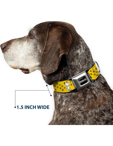 Collar para Perros Peanuts Buckle-Down 28-42 cm Amarillo Negro