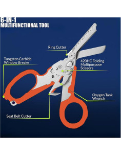 Tijeras de Trauma Raptor MAD Spark 6 en 1 Naranja 2