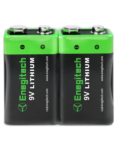 Batería de Litio Enegitech 9V 1200mAh No Recargable - Paquete de 2