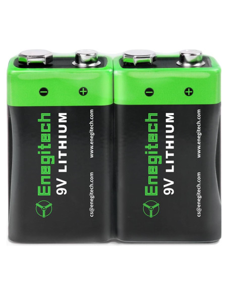 Batería de Litio Enegitech 9V 1200mAh No Recargable - Paquete de 2