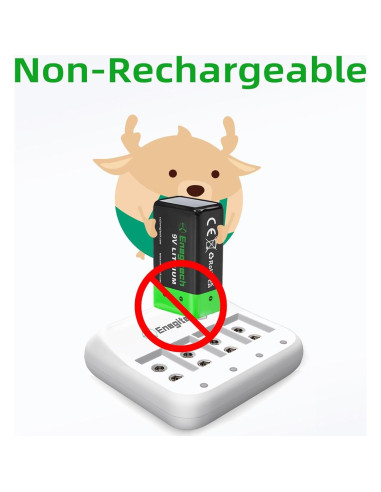 Batería de Litio Enegitech 9V 1200mAh No Recargable - Paquete de 2