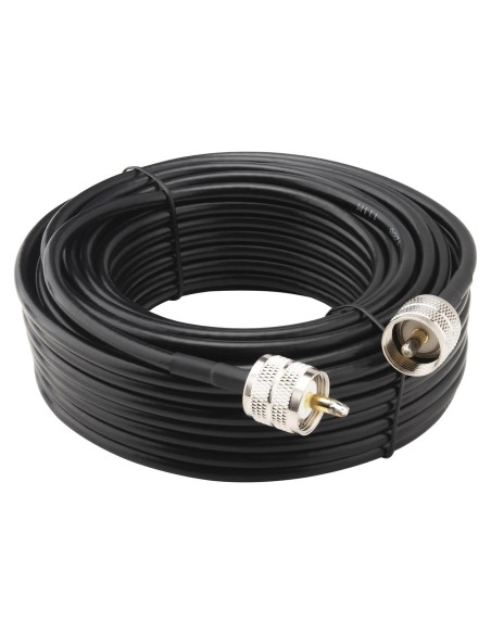 Cable Coaxial UHF Boobrie 15m PL259 Macho a Macho Baja Pérdida