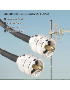 Cable Coaxial UHF Boobrie 15m PL259 Macho a Macho Baja Pérdida 2