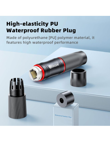 Acoplador Ethernet RJ45 a Prueba de Agua Biaze - Cat7/Cat6/Cat5e