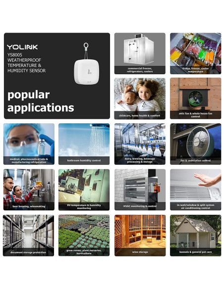 Sensor de Temperatura y Humedad YoLink YS8005-UC con Hub