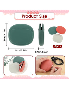 3 PCS Organizador de Auriculares Silicona COMNICO Rojo Verde Blanco 2