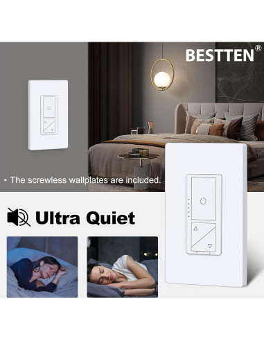 Interruptor Regulador Digital BESTTEN 1 Polo 3 Vías LED Blanco