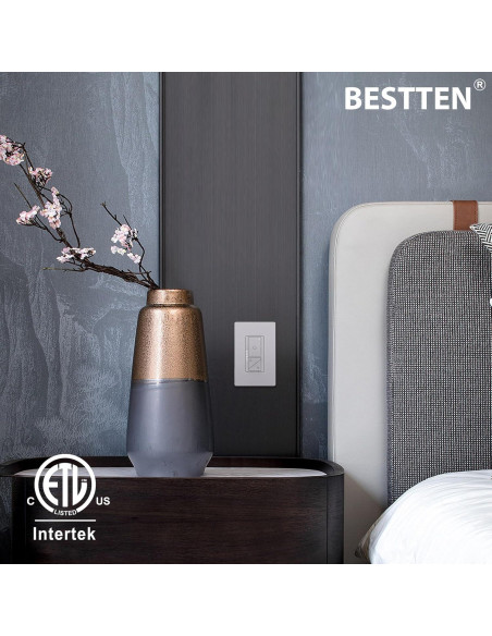 Interruptor Regulador Digital BESTTEN 1 Polo 3 Vías LED Blanco