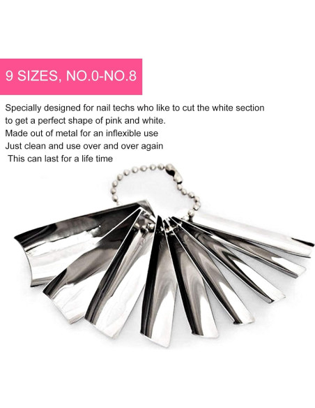 18 Piezas Cortador de Uñas Francesas ZJchao 9 Tamaños Metal