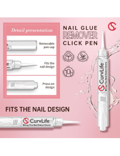 Removedor de Pegamento para Uñas Curvlife 3 en 1 5ml 2pcs 2
