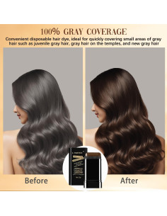 Cepillo Tinte Cabello ZARICS 2 en 1 Negro y Marrón Oscuro 2