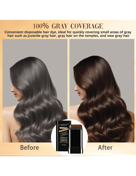 Cepillo Tinte Cabello ZARICS 2 en 1 Negro y Marrón Oscuro