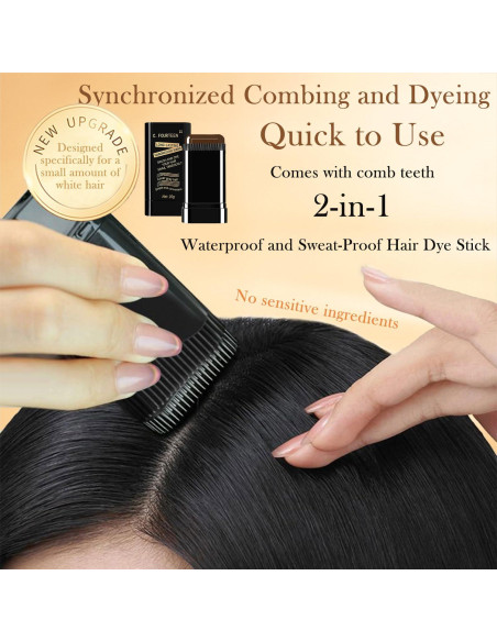 Cepillo Tinte Cabello ZARICS 2 en 1 Negro y Marrón Oscuro