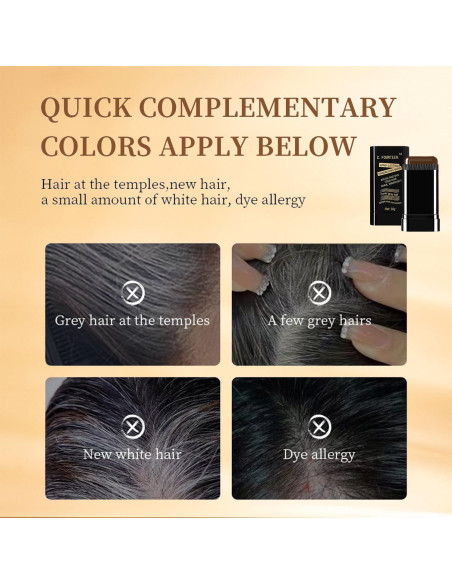 Cepillo Tinte Cabello ZARICS 2 en 1 Negro y Marrón Oscuro