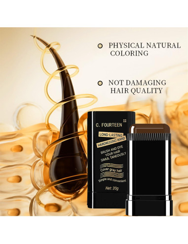 Cepillo Tinte Cabello ZARICS 2 en 1 Negro y Marrón Oscuro