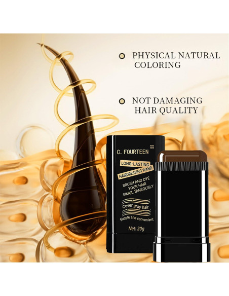 Cepillo Tinte Cabello ZARICS 2 en 1 Negro y Marrón Oscuro