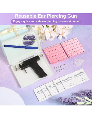 Kit de Perforación de Oídos Dexpinzo con 72 Pendientes