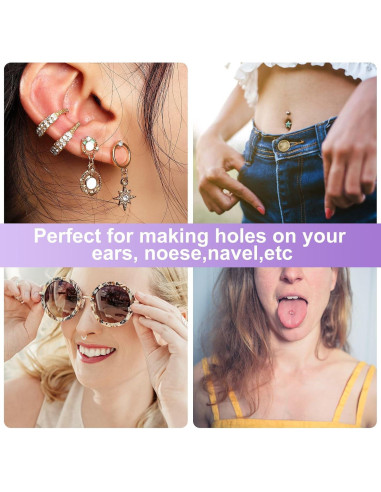 Kit de Perforación de Oídos Dexpinzo con 72 Pendientes