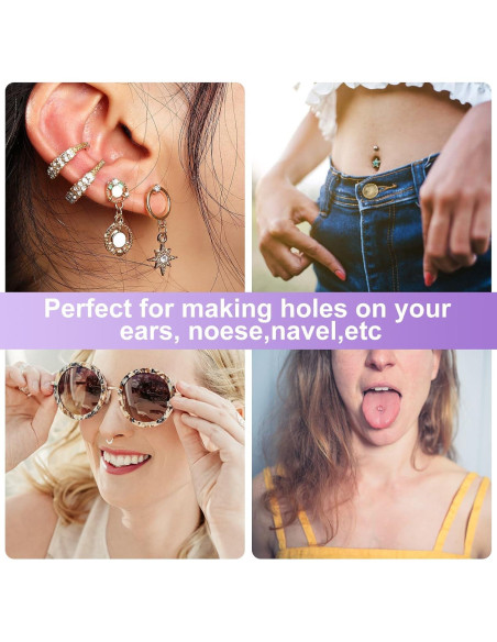 Kit de Perforación de Oídos Dexpinzo con 72 Pendientes