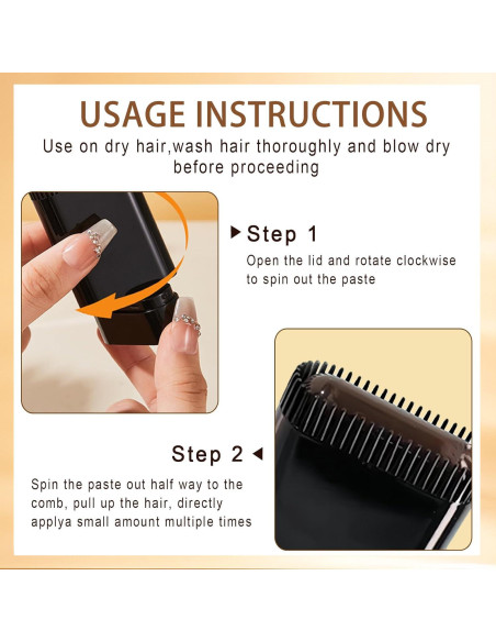 Cepillo Tinte Cabello ZARICS 2 en 1 Negro y Marrón Oscuro