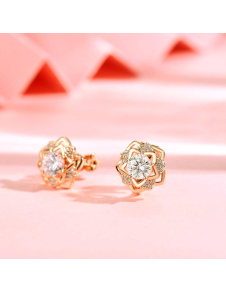 Pendientes de Clip de Oro 14K para Mujeres - Croissant Hipoalergénicos