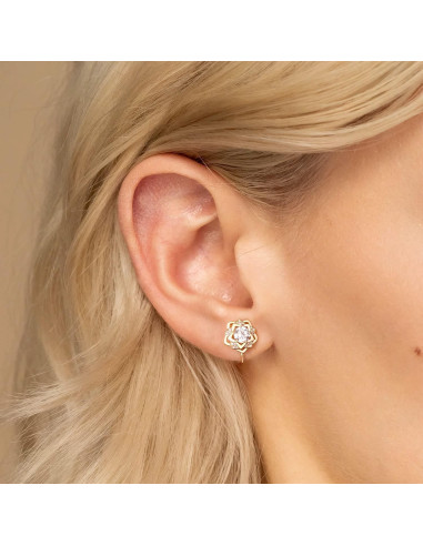 Pendientes de Clip de Oro 14K para Mujeres - Croissant Hipoalergénicos