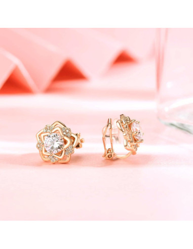 Pendientes de Clip de Oro 14K para Mujeres - Croissant Hipoalergénicos