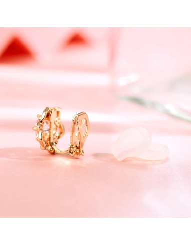 Pendientes de Clip de Oro 14K para Mujeres - Croissant Hipoalergénicos