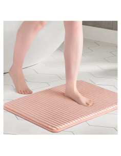 Alfombrilla de Baño FRESHMINT Espuma de Memoria 46x61 cm Rosa